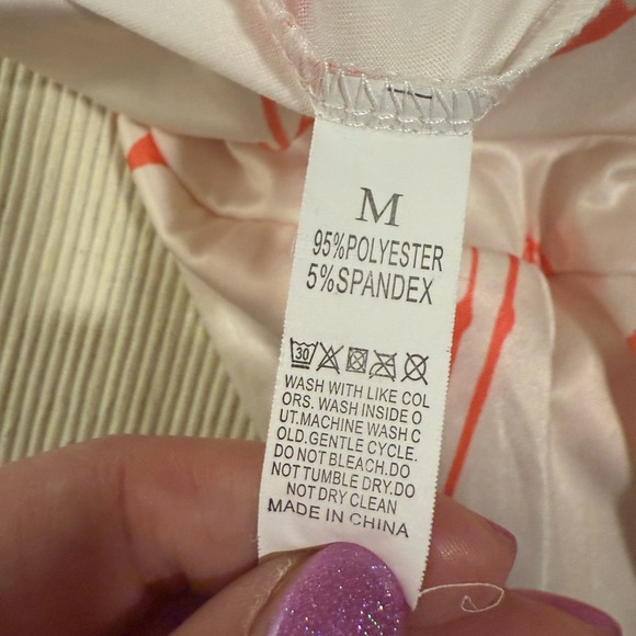 Flamingo Cream and Pink Pleated Mini Skater Skirt - Picture 4 of 6